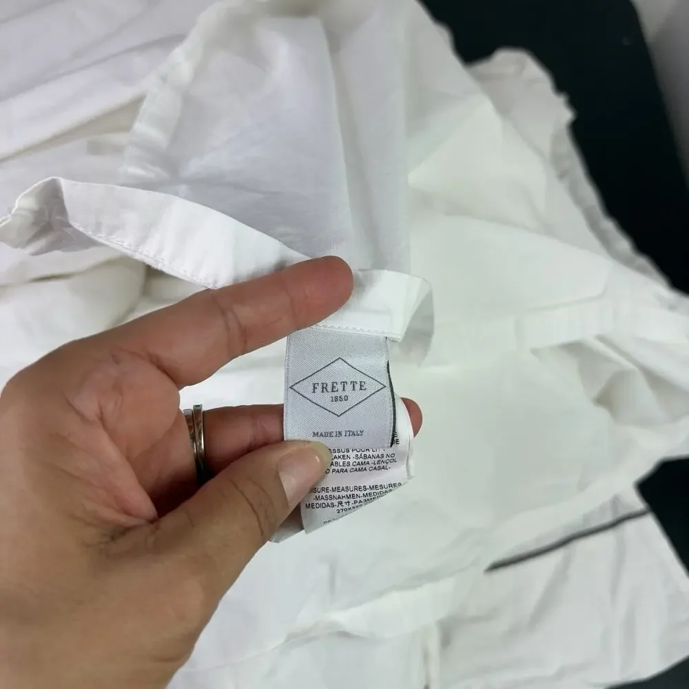 Frette 1860 King Size Flat Sheet 100% Cotton Made In Italy, breathable, luxury